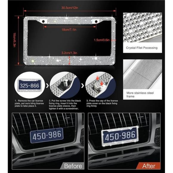 Diamond Bling Steering Wheel Cover forWomen UniversalFit 15Inch,15CarAccessories - Picture 2 of 6